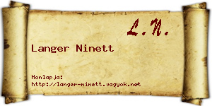 Langer Ninett névjegykártya